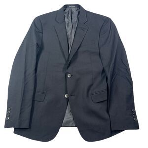 Armani Exchange Suit Jacket Mens 40R Dark‎ Charcoal Pinstripe Wool Stretch $475